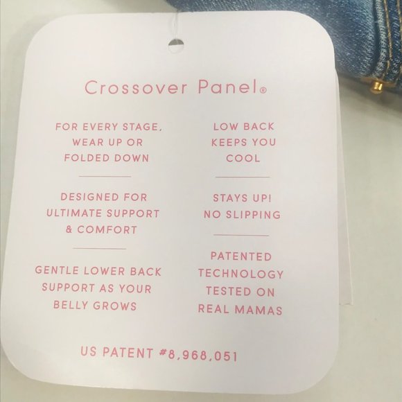 Isabel Maternity Women's Size 14 Crossover Panel Blue Denim Midi Short New - Picture 3 of 16